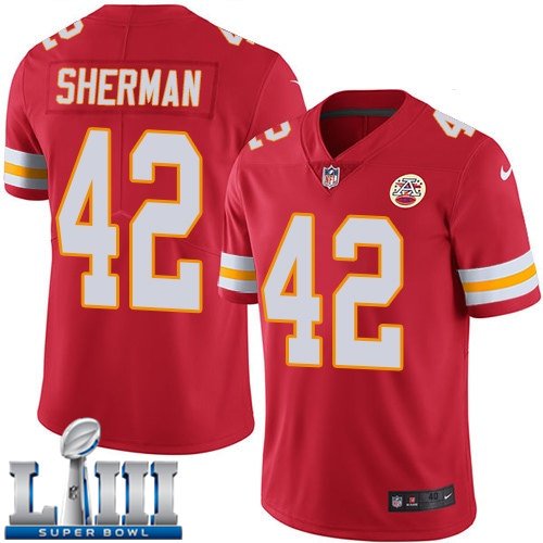 Men's Chiefs #42 Anthony Sherman Red Limited 2019 Super Bowl LIII Jersey