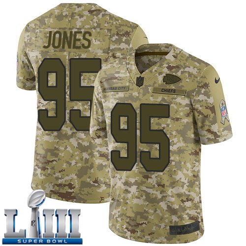 Chris Jones Men's Limited Camo 2019 Super Bowl LIII Jersey #95 Chiefs