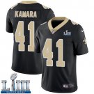 #41 Saints Alvin Kamara Limited Men's Home Black 2019 Super Bowl LIII Jersey