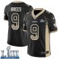 #9 Saints Drew Brees Limited Men's Black 2019 Super Bowl LIII Jersey Drift Fashion
