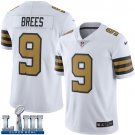 #9 Saints Drew Brees Limited Men's White 2019 Super Bowl LIII Jersey Rush