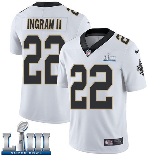 #22 Saints Mark Ingram Limited Men's Road White 2019 Super Bowl LIII Jersey
