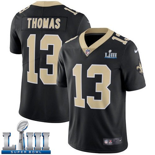 #13 Saints Michael Thomas Limited Men's Home Black 2019 Super Bowl LIII Jersey