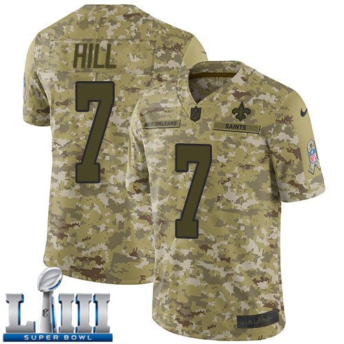 #7 Saints Taysom Hill Limited Men's Camo 2019 Super Bowl LIII Jersey