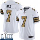 #7 Saints Taysom Hill Limited Men's White 2019 Super Bowl LIII Jersey Rush