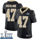 #47 Saints Alex Anzalone Limited Men's Home Black 2019 Super Bowl LIII Jersey
