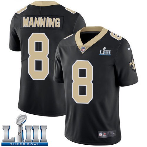 #8 Saints Archie Manning Limited Men's Home Black 2019 Super Bowl LIII Jersey