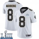 #8 Saints Archie Manning Limited Men's Road White 2019 Super Bowl LIII Jersey