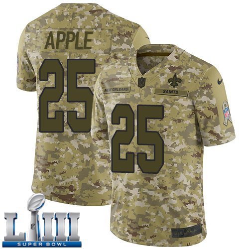 #25 Saints Eli Apple Limited Men's Camo 2019 Super Bowl LIII Jersey