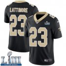 #23 Saints Marshon Lattimore Limited Men's Home Black 2019 Super Bowl LIII Jersey