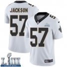 #57 Saints Rickey Jackson Limited Men's Road White 2019 Super Bowl LIII Jersey