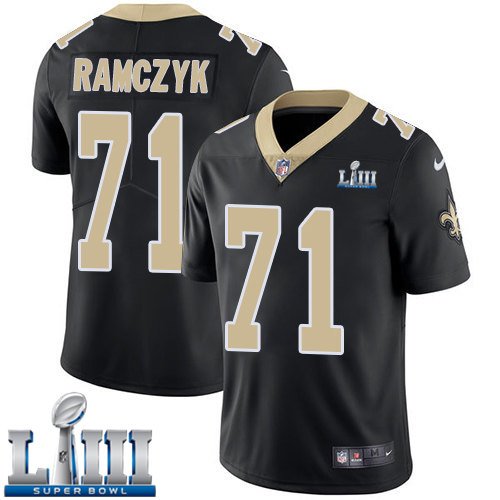 #71 Saints Ryan Ramczyk Limited Men's Home Black 2019 Super Bowl LIII Jersey