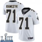 #71 Saints Ryan Ramczyk Limited Men's Road White 2019 Super Bowl LIII Jersey