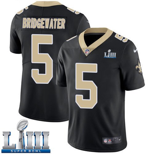 #5 Saints Teddy Bridgewater Limited Men's Home Black 2019 Super Bowl LIII Jersey