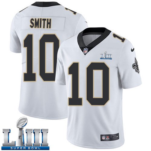 #10 Saints Tre'Quan Smith Limited Men's Road White 2019 Super Bowl LIII Jersey