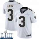 #3 Saints Wil Lutz Limited Men's Road White 2019 Super Bowl LIII Jersey