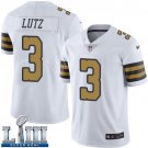 #3 Saints Wil Lutz Limited Men's White 2019 Super Bowl LIII Jersey Rush