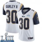 Men's Limited Todd Gurley Rams White 2019 Super Bowl LIII Jersey #30 Road