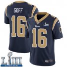 Men's Limited Jared Goff Rams Navy Blue 2019 Super Bowl LIII Jersey #16 Home