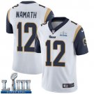 Men's Limited Joe Namath Rams White 2019 Super Bowl LIII Jersey #12 Road