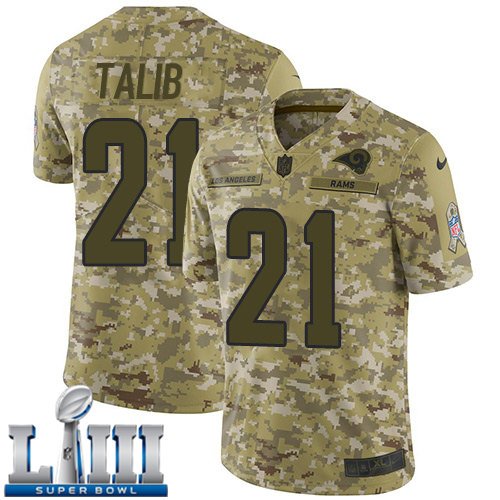 Men's Limited Aqib Talib Rams Camo 2019 Super Bowl LIII Jersey #21