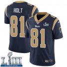 Men's Limited Torry Holt Rams Navy Blue 2019 Super Bowl LIII Jersey #81 Home