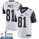 Men's Limited Torry Holt Rams White 2019 Super Bowl LIII Jersey #81 Road