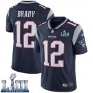 #12 Patriots Tom Brady Limited Men's Home Navy Blue 2019 Super Bowl LIII Jersey