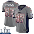 #87 Patriots Rob Gronkowski Limited Men's Gray 2019 Super Bowl LIII Jersey Drift Fashion