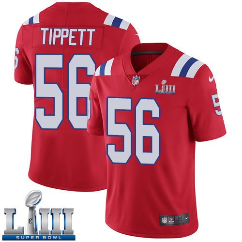 #56 Patriots Andre Tippett Limited Men's Alternate Red 2019 Super Bowl LIII Jersey