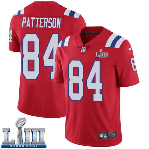 #84 Patriots Cordarrelle Patterson Limited Men's Alternate Red 2019 Super Bowl LIII Jersey