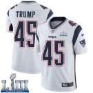 #45 Patriots Donald Trump Limited Men's Road White 2019 Super Bowl LIII Jersey