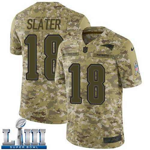 #18 Patriots Matthew Slater Limited Men's Camo 2019 Super Bowl LIII Jersey