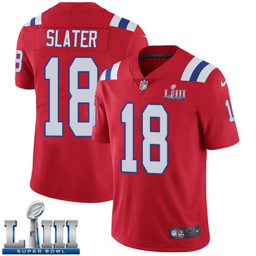 #18 Patriots Matthew Slater Limited Men's Alternate Red 2019 Super Bowl LIII Jersey