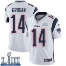 #14 Patriots Steve Grogan Limited Men's Road White 2019 Super Bowl LIII Jersey