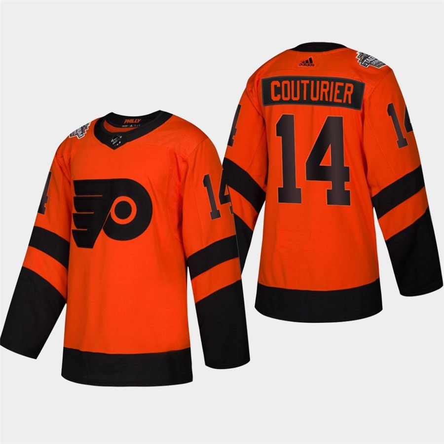 Men's Sean Couturier Flyers Orange 2019 Stadium Series Stitched Jersey