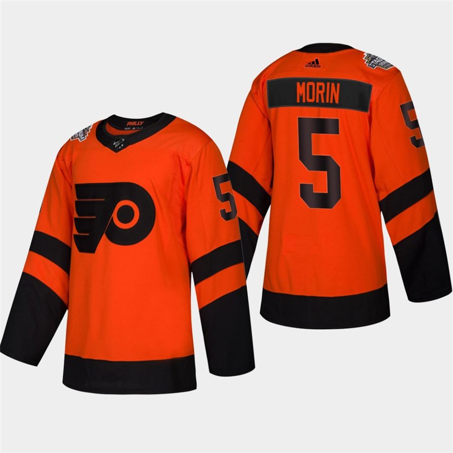 Men's Samuel Morin Flyers Orange 2019 Stadium Series Stitched Jersey