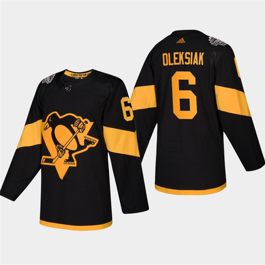 Men's Jamie Oleksiak Penguins Black 2019 Stadium Series Stitched Jersey