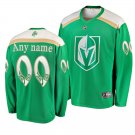 Golden Knights #00 Custom Name And Number St. Patrick's Day Green Stitched Jersey