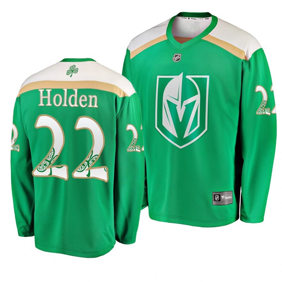 Golden Knights #22 Nick Holden St. Patrick's Day Green Stitched Jersey