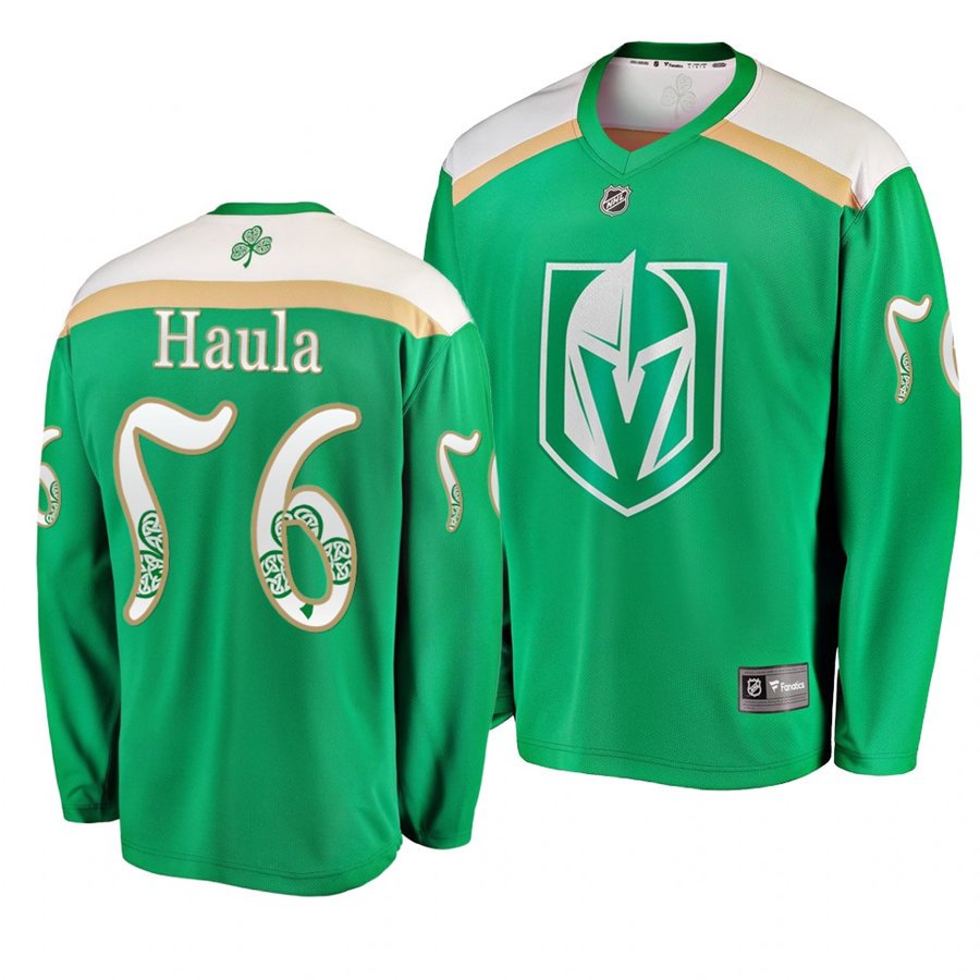 Golden Knights #56 Erik Haula St. Patrick's Day Green Stitched Jersey