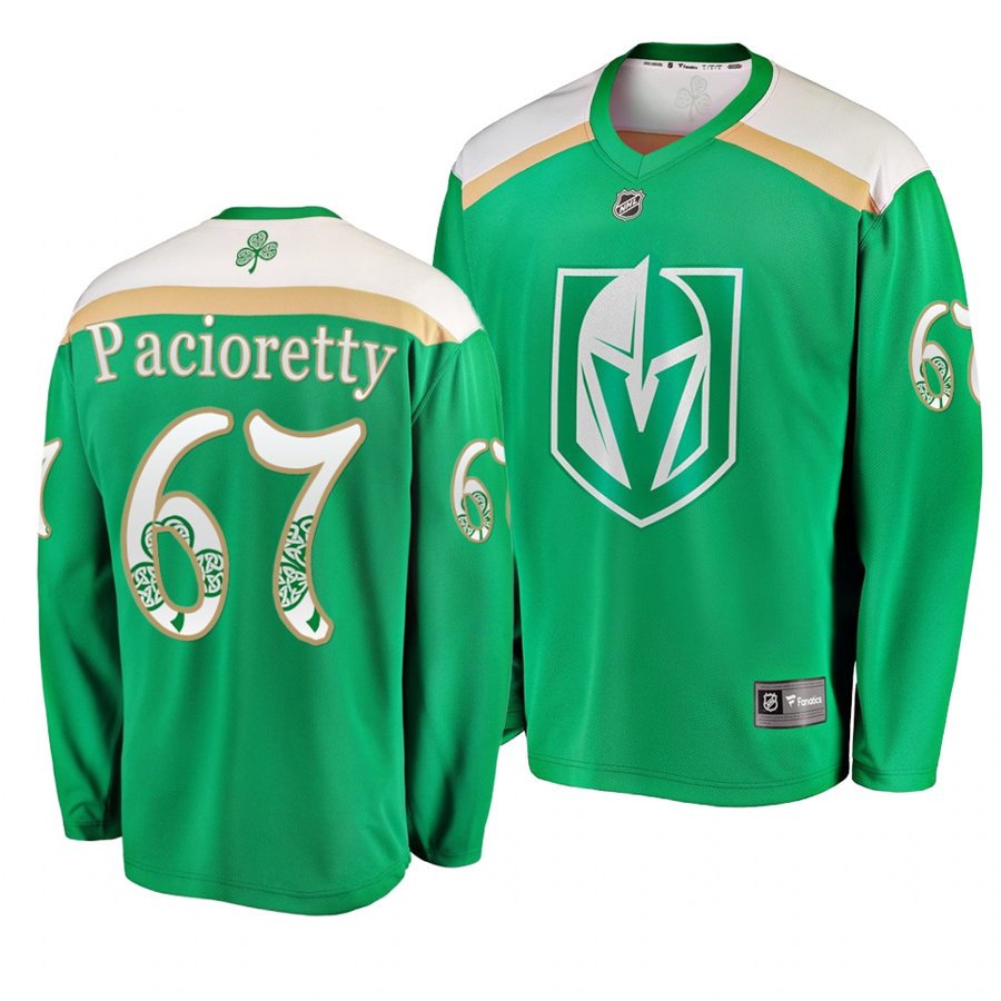 Golden Knights #67 Max Pacioretty St. Patrick's Day Green Stitched Jersey