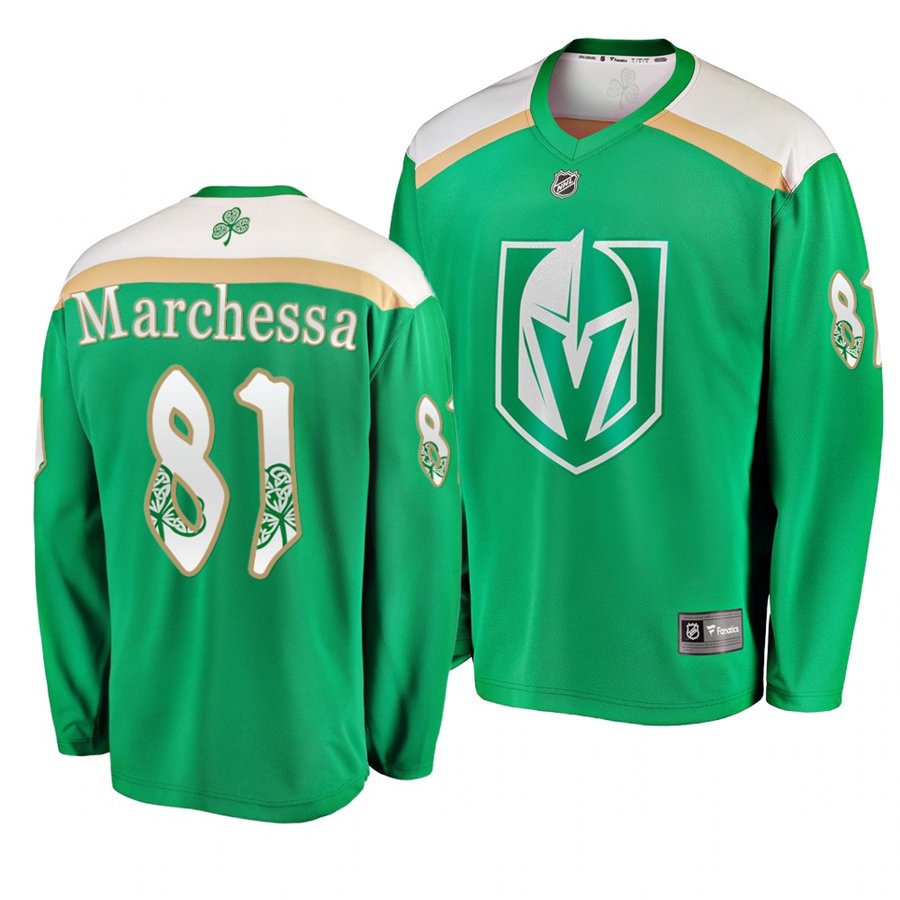 Golden Knights #81 Jonathan Marchessault St. Patrick's Day Green Stitched Jersey