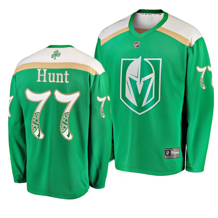 Golden Knights Brad Hunt St. Patrick's Day Green Stitched Jersey Green