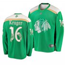 Blackhawks #16 Marcus Kruger St. Patrick's Day Green Stitched Jersey