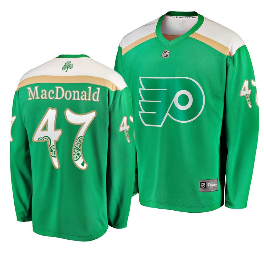 Flyers Andrew MacDonald St. Patrick's Day Green Stitched Jersey Green