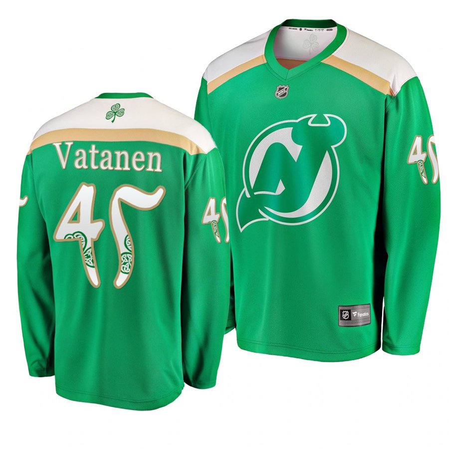 Devils #45 Sami Vatanen St. Patrick's Day Green Stitched Jersey
