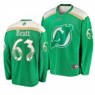 Devils #63 Jesper Bratt St. Patrick's Day Green Stitched Jersey