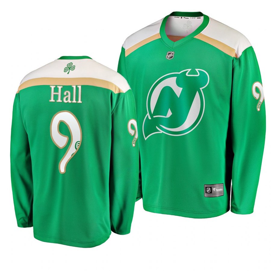 Devils #9 Taylor Hall St. Patrick's Day Green Stitched Jersey
