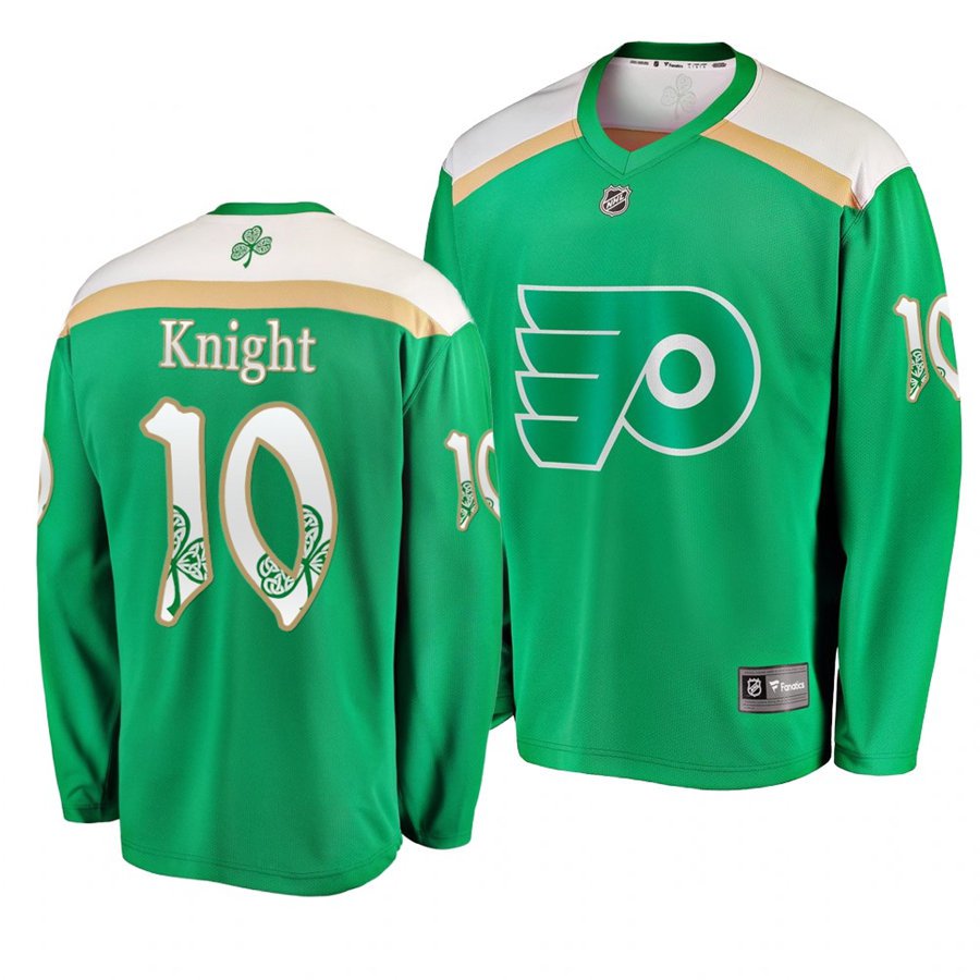 Flyers #10 Corban Knight St. Patrick's Day Green Stitched Jersey